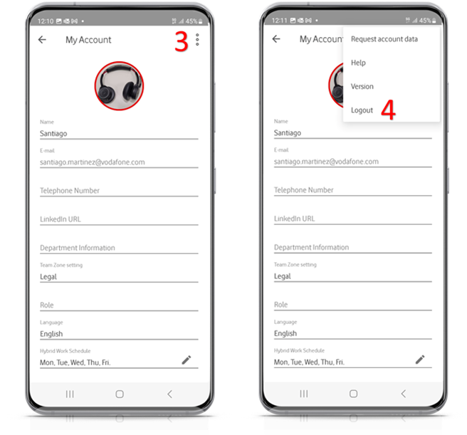 Logging out of the Office Spaces app Help Vodafone Business
